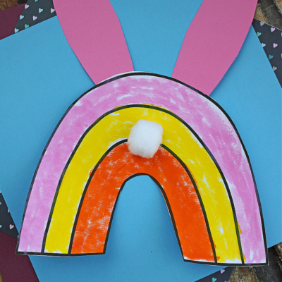 Paper Bunny Rainbow Craft Idea