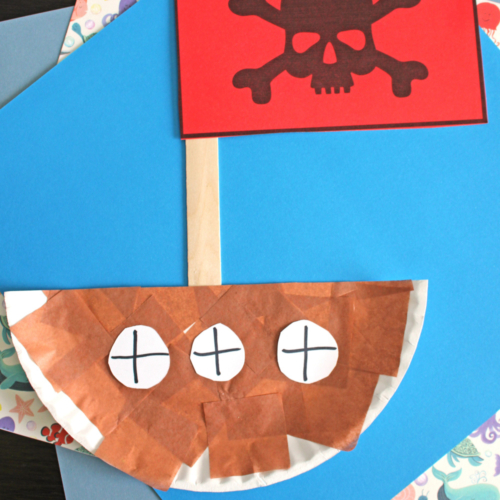 Paper Plate Pirate Ship Craft Idea