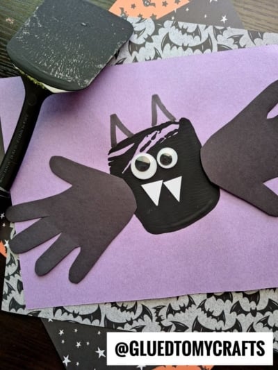 Spatula Stamped Bat w/Handprint Wings