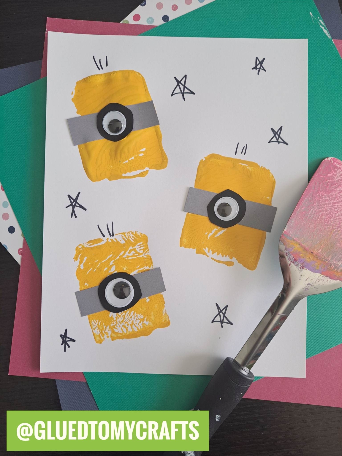 Spatula Stamped Craft Ideas For Kids