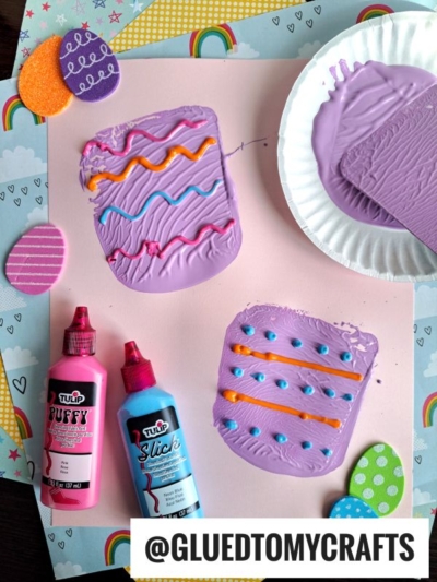 Spatula Stamped Easter Eggs On Paper