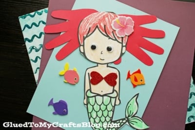 Handprint Mermaid Hair Craft Idea