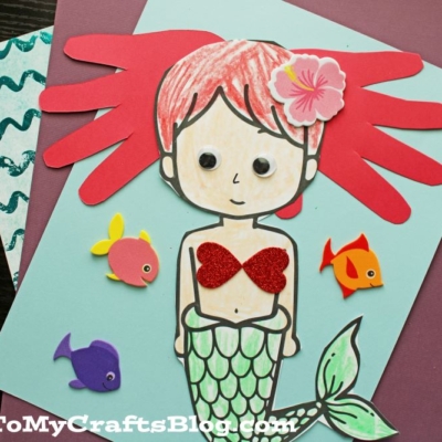 Handprint Mermaid Hair Craft Idea