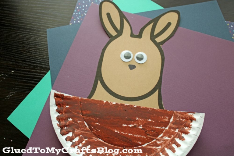 Paper Plate Baby Kangaroo Craft Idea