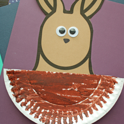Paper Plate Baby Kangaroo Craft Idea