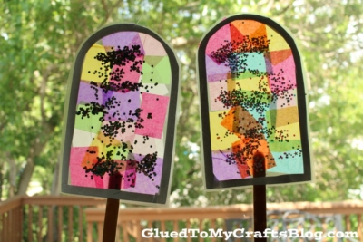 Tissue Paper Popsicle Suncatcher Craft