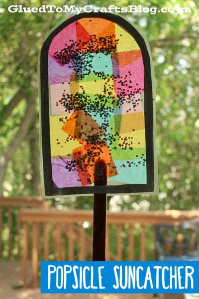 Tissue Paper Popsicle Suncatcher Craft