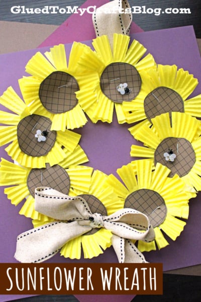 Cupcake Liner Sunflower Wreath