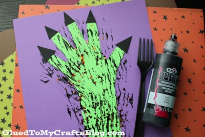 Fork Painted Monster Hand Craft Idea