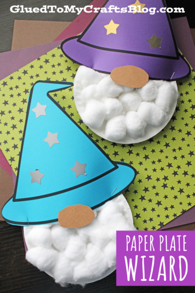 Cotton Ball & Paper Plate Wizard Craft Idea For Kids