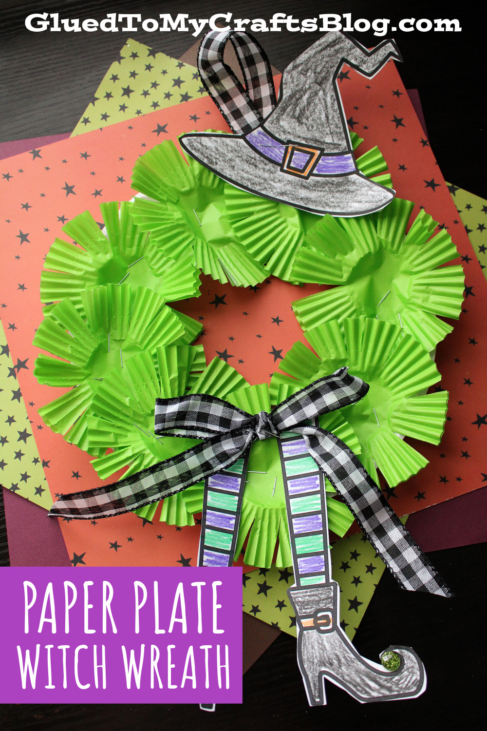 Green Witch Wreath Craft Idea For Kids