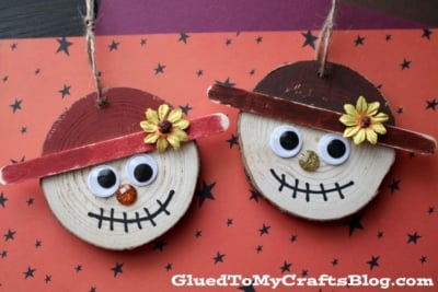 Wood Slice Scarecrow Ornament