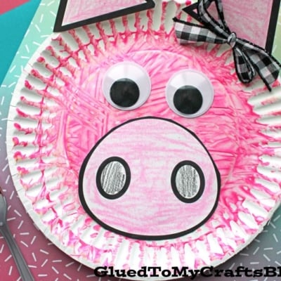 Fork Painted Pig Craft Idea For Kids