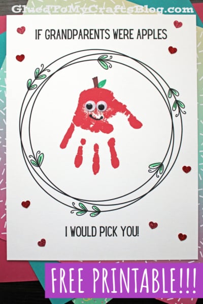 Grandparents Apple Craft: An Easy Handprint Keepsake