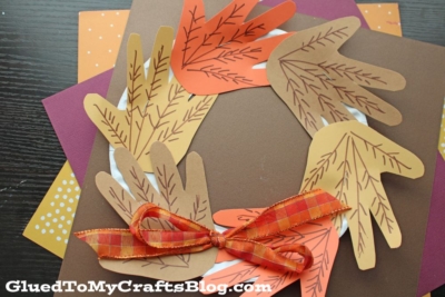 Handprint Leaf Wreath Craft Idea For Kids