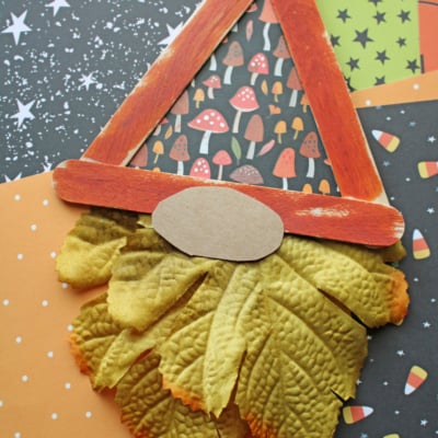 Popsicle Stick Fall Gnome w/Leaf Beard