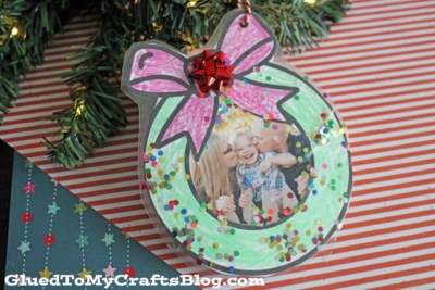 Christmas Wreath Photo Ornament