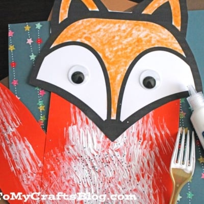 Fork Painted Fox Craft Idea For Kids