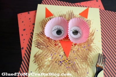 Fork Painted Owl Craft Idea For Kids