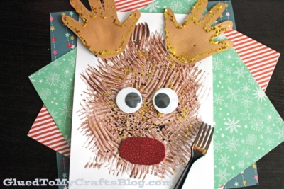 Fork Painted Reindeer For Christmas