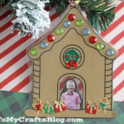 Christmas Gingerbread House Photo Ornament
