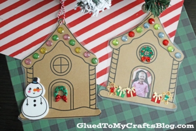 Christmas Gingerbread House Photo Ornament