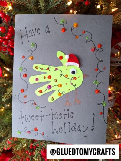 Handprint Santa Bird - Have a TWEET-tastic Holiday!