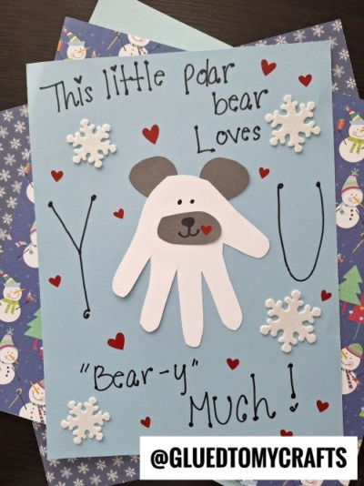 Handprint Polar Bear Loves You BEAR-Y Much!
