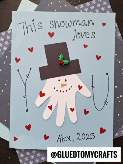 Handprint Snowman Loves You Keepsake