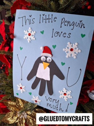 Handprint Penguin - This Little Penguin Loves You