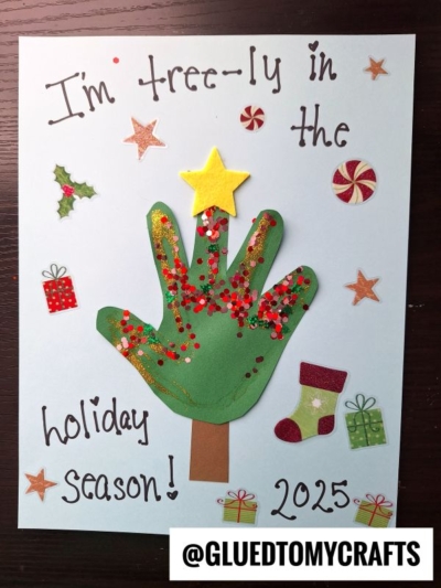Handprint I'm TREE-LY in the holiday season tree keepsake