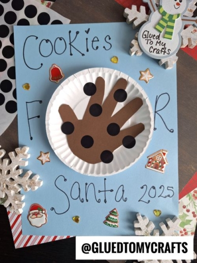 Handprint COOKIES For Santa - use a paper plate for the center