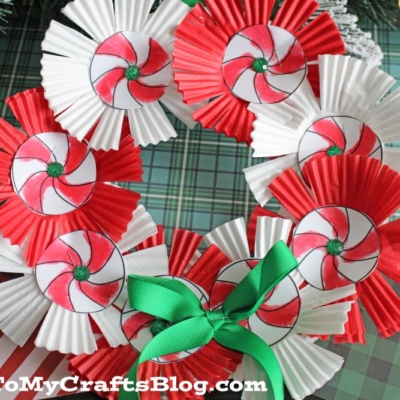 Peppermint Candy Wreath Craft For Kids