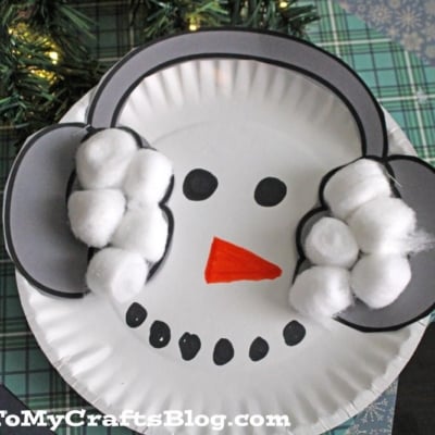 Snowman With Ear Muffs Craft Idea