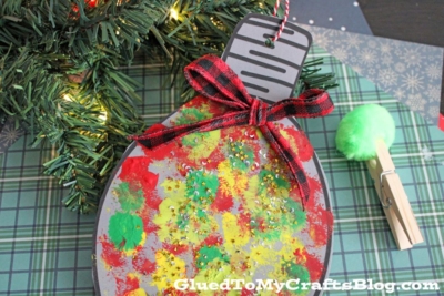 Pom Pom Stamped Christmas Ornament