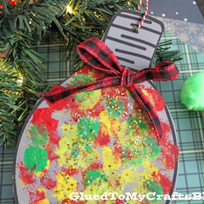 Pom Pom Stamped Christmas Ornament