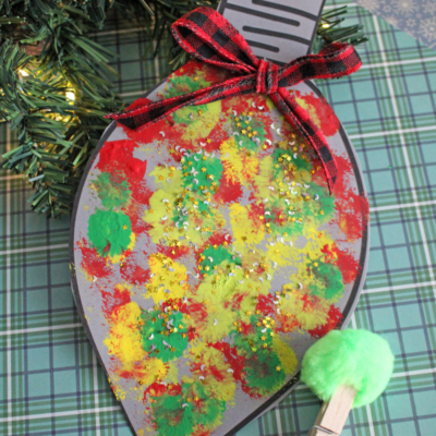 Pom Pom Stamped Christmas Ornament