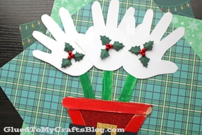Popsicle Stick Christmas Flower Bouquet Craft