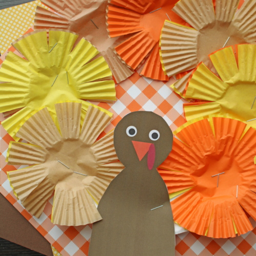 Cupcake Liner Turkey Wreath Craft Idea Glued To My Crafts