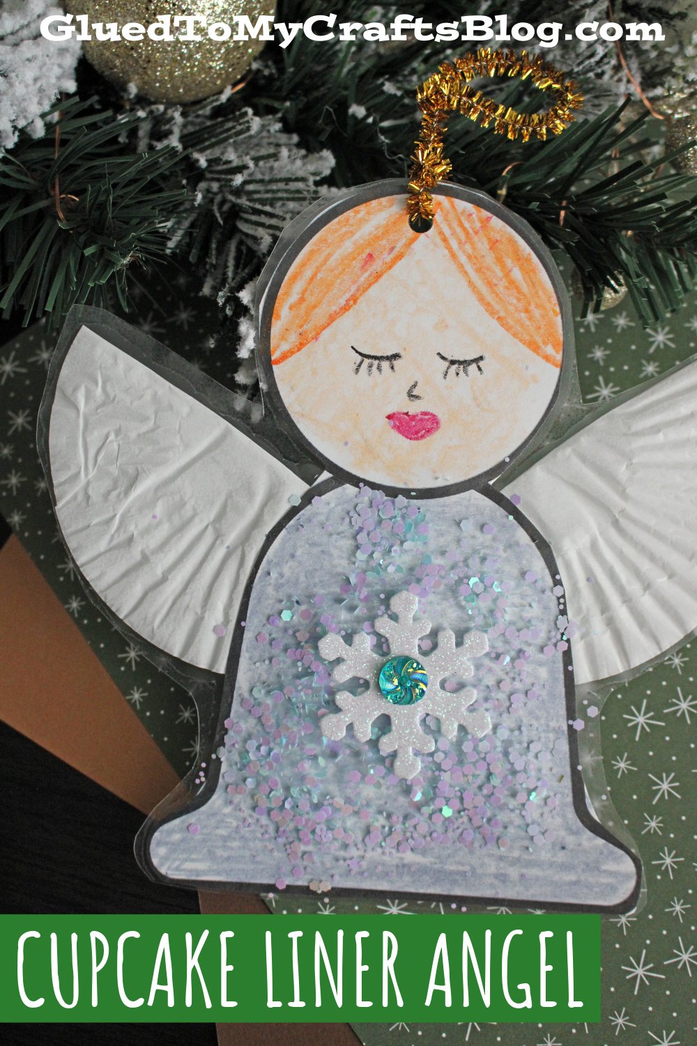 Cupcake Liner Angel Ornament Glued To My Crafts