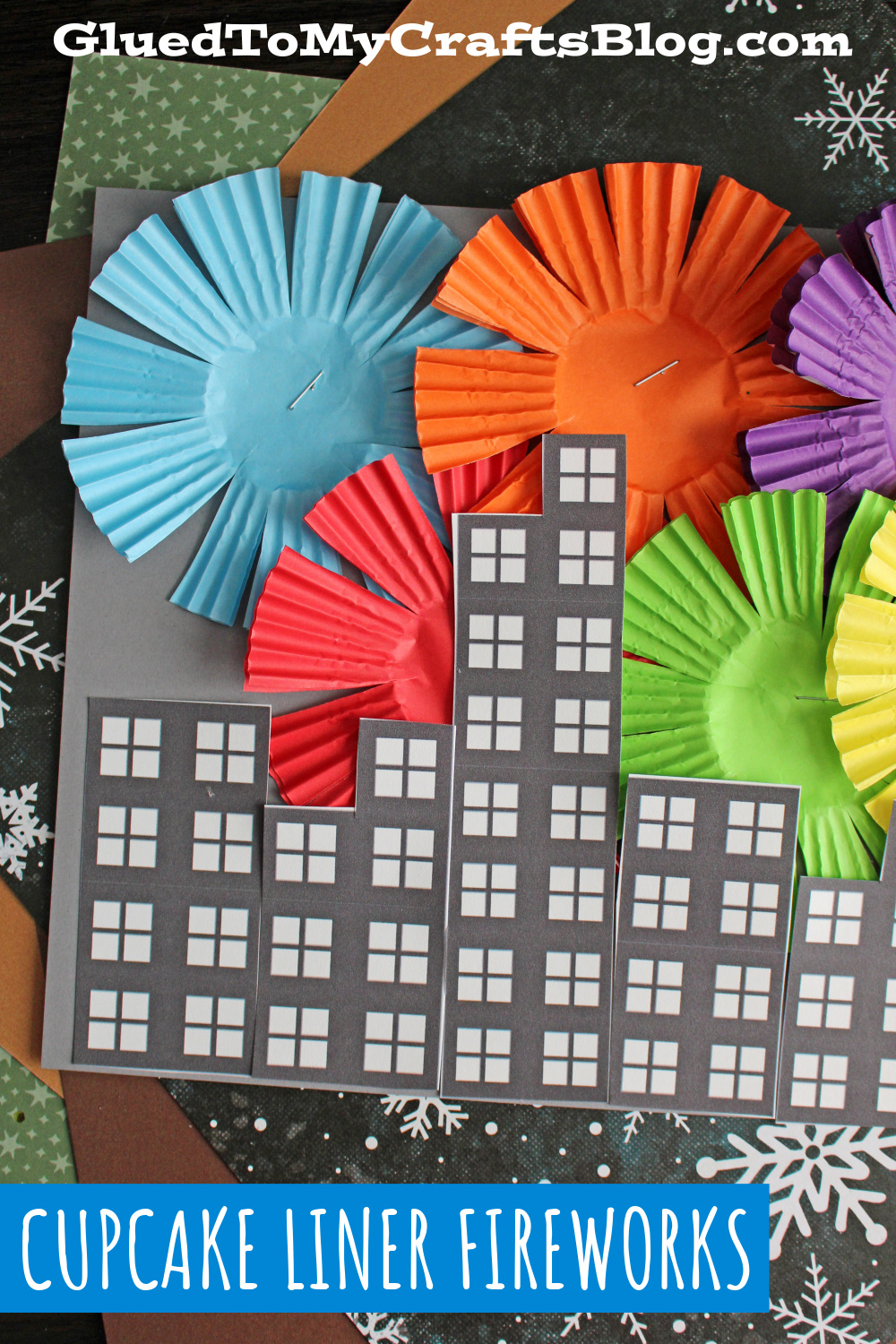 Cupcake Liner Fireworks Craft Idea Glued To My Crafts