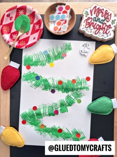 FORK PAINTED CHRISTMAS GARLAND CRAFT IDEA