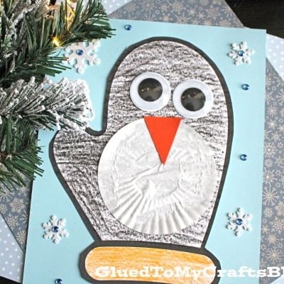 Paper Penguin Mitten Craft Idea For Kids