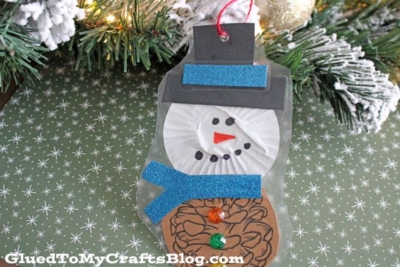 Pinecone Snowman Ornament Craft Idea For Kids