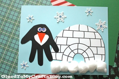 Winter Penguin and Igloo Craft Idea For Kids