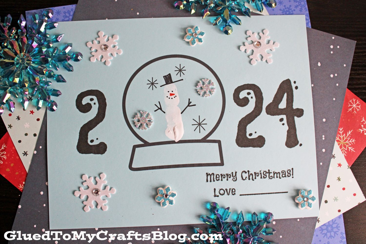 Snowman Christmas Card Craft Idea For Kids