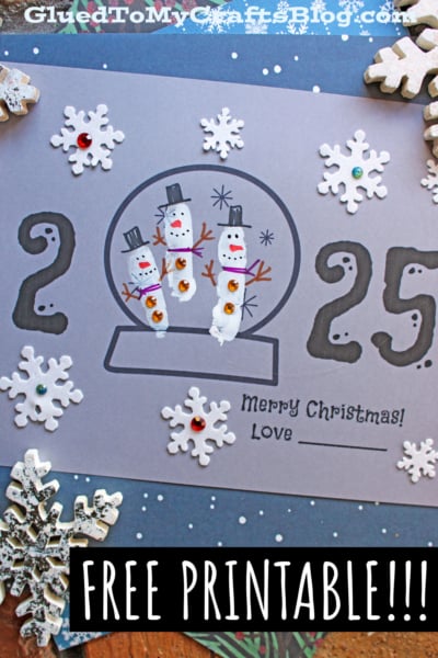 Snowman Christmas Card Craft Idea For Kids
