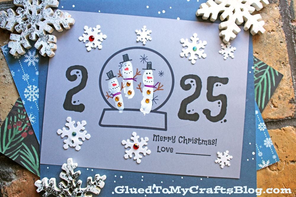Snowman Christmas Card Craft Idea For Kids