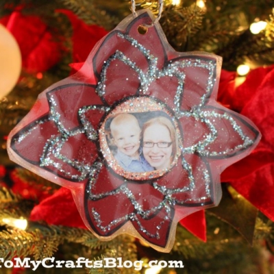 Christmas Poinsettia Photo Ornament Craft