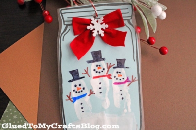 Mason Jar Snowman Ornament Craft